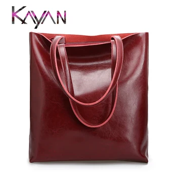 Noi Casual Vintage din Piele geantă de mână de Femei Simplu moda doamnelor tote sac de mare capacitate sac de cumpărături