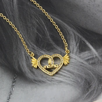 Design nou Stil de Bomboane de Dragoste Inima Moda Colier placat cu Aur, Incrustat Cu Zirconiu Ziua Recunoștinței Bijuterii Cadou Pentru Mama