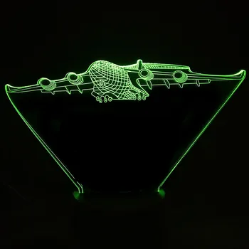 Noi 3D Lampa Fthing Avion de Aer Veioza Lampa starea de Spirit A 7-Culoare Schimbare de Aeronave Ușoare Lampă de Masă Cadouri Jucarii Copii Lumini de Noapte