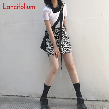 Alb-Negru Leopard Fusta De Vara Coreeană De Moda De Epocă Harajuku Bază Alina Y2k Estetice Gotic, Grunge Mini-Fuste Femei 2021