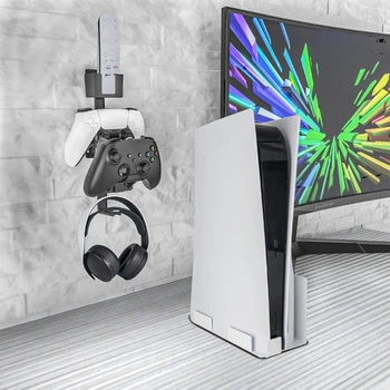 Dual Controller de Joc Montare pe Perete Stand Suport cu Cască Cuier pentru PS5 Comutator