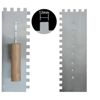 De înaltă calitate 12mm Dinti Maner din Lemn Constructori Zidari Tencuieli Găleată Mistrie Instrument Faianta Zidar Instrument L=280*110mm