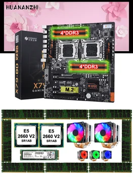 HUANANZHI X79-8D Placa de baza cu 512G NVMe M. 2 SSD Dual CPU Xeon E5 2660 V2 Coolere Mari de Memorie Marca 128G(8*16G) 1866 REG ECC
