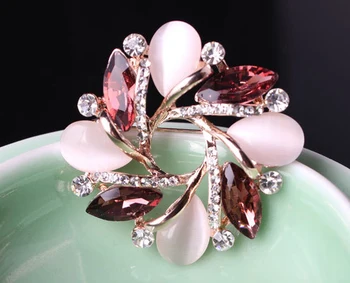 Cristal opalul bauhinia brosa/nou-coreean de lux elegante stras floare brose accesorii de mireasa en-gros/atacado