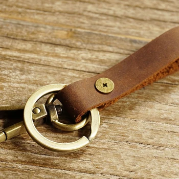 Antic Manual Din Piele De Metal Elegant Mens Keychain Keyring Moda Pentru Cheile De La Mașină Tata Cadou Porte Clef Accesorii Bijuterii