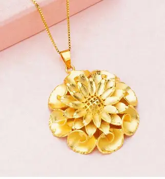 Cupru pur Euro de aur sablat mare a Crescut de Pandantiv din alama placat cu aur cu pandantiv floare din Vietnam aur imitație de bijuterii de moda