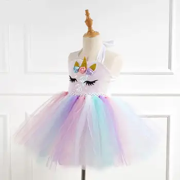 2021 Primăvară Copii Rochii Pentru Fete cu Paiete Unicorn Petrecere Printesa Rochie de Fete Dress Unicorn Costum de Carnaval Copil Unicorn Dre2-14y