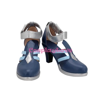 CosplayLove Arena De Vitejie Onoarea Regilor Diao Chan Albastru Cosplay Pantofi Cizme Lungi din Piele de Mână Personalizat