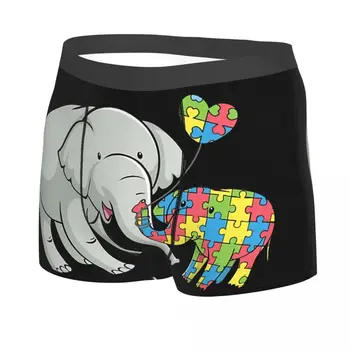 Autism Awareness Day Elefant ASD Tulburare de Spectru Autist Tesatura de Protecție Om Boxeri Chiloți pantaloni Scurți Sexy Cadou