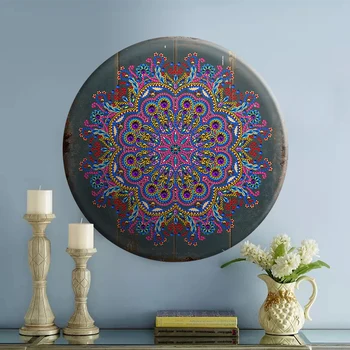 Foaie de fier Specială în Formă de Diamant Set de Pictura cu Diamant Mozaic Broderie Rotunde de Tinichea DIY Arta Meserii Mandala Decor Acasă