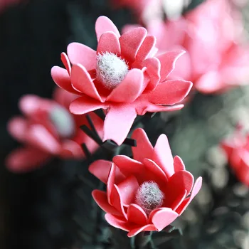 2 buc de Simulare 8 Capete Daisy PE Flori Artificiale Decorațiuni Florale, Buchete de Mireasa cu Flori de plastic Mici Crizantema