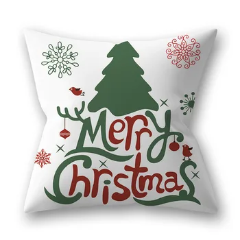 Desene animate de Crăciun Serie de Pernă se Acoperă cu o Singură față engleză Cuvântul Elan de Imprimare Poliester Roșu Pufos PillowcaseCar Canapea Decor