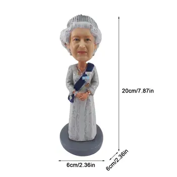 Regina Elisabeta a II-a Rășină Ornament Auto Desktop Office Pervazul Ferestrei Decoratiuni 7.9 X 2,4 X 2,4 În Rășină Ornament Majestatea sa Regina
