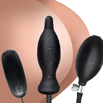 10 Viteza Gonflabile Anal Plug Vibrator Jucărie Sexuală Pentru Femei Barbati Butt Plug G spot Stimulator Anal Dilatator Mare Penis artificial Masturbari