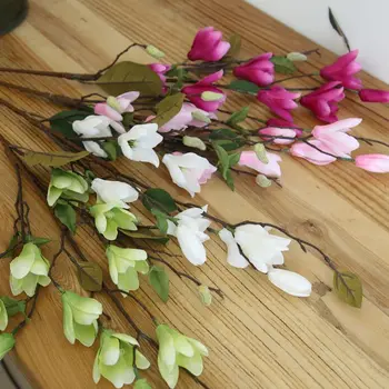 Flori artificiale de Mătase Pânză Floare Magnolia Planta Ramură pentru Petrecere Acasă Decorare Nunta Buchet Mare de Orhidee Flori False