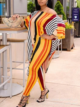 Mandylandy Femei Elegante Toamna Cu Maneci Lungi Costumele Din Două Piese Set De Moda Casual, Un Umăr Neregulate Tricou Top Pantaloni Skinny
