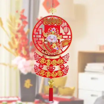 Anul Nou chinezesc Cai Shen Decor Agățat Pandantiv Tradiționale Agatat Ornament pentru Casa Living Ușă Fereastră Decor