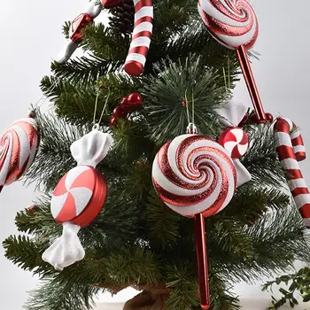 Se Amestecă Drăguț De Crăciun Bomboane Lollipop Bile Pentru Pomul De Crăciun Agățat Decor Ornament 2023 Crăciun Acasă T9o2