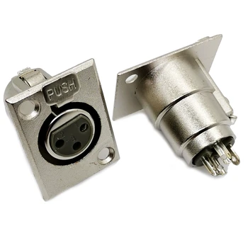 1buc XH-2 metal 3 Pin XLR de sex Feminin Jack Soclu de Montare pe Panou Conector Nichel Convertor Adaptor AQJG