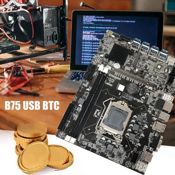 B75 BTC Miner Placa de baza 8XUSB+CPU G530+4G DDR3 1333Mhz memorie RAM+CPU Ventilatorului de Răcire+Cablu SATA+Cablu de Switch+Pad Termic