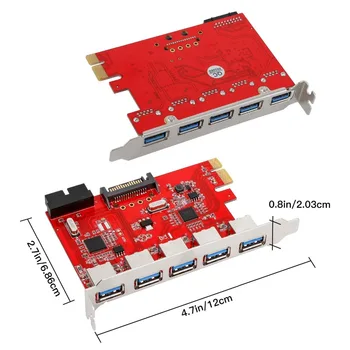 PCI-E La 5Gbps USB 3.0 Card de Expansiune PCI Express 5/7 Porturi USB 3.0 Hub Controller Adaptor Cu 15 Pini Conector de Alimentare SATA