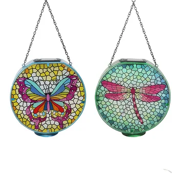 Fluture, Libelula Ornamente De Grădină În Aer Liber, Solar Pandantiv De Sticlă Acasă Balcon Luminos Pandantiv