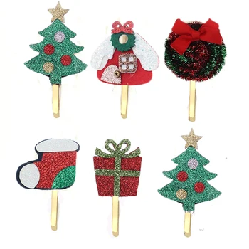 Moda Cadou De Crăciun Pentru Copii Cizme De Pom De Crăciun Cadou Caseta Arc Colorat Sclipici Bling Simțit Accesorii De Par
