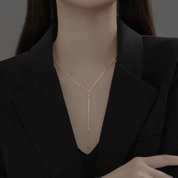 Noi 925 Sterling De Argint Colier Trendy Coreean Y Ciucure Clavicula Coliere 2021 Tendință De Moda De Tip Boutique De Bijuterii Cadouri Pentru Femei